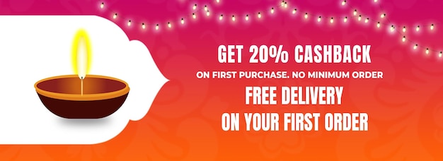 PSD happy diwali mega sale banner design background template