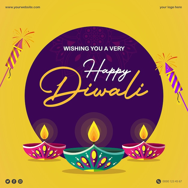 Happy Diwali Poster Template Festive Creative