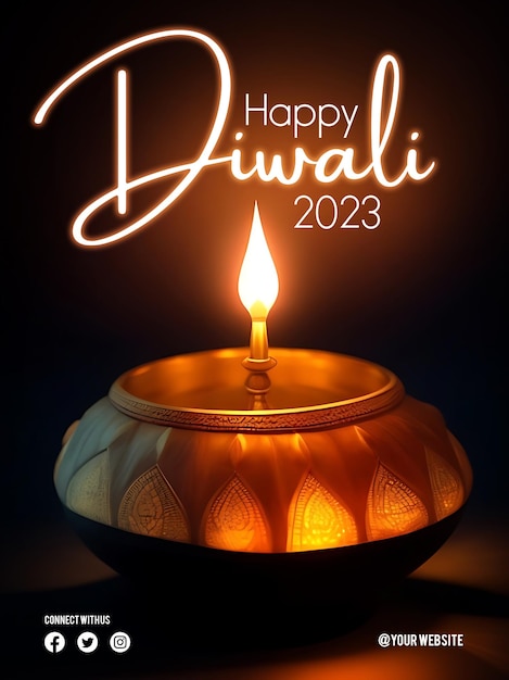 Happy Diwali poster with a background