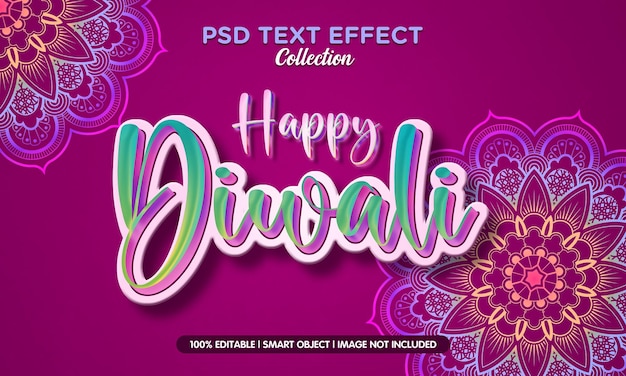 PSD effetto testo felice diwali psd