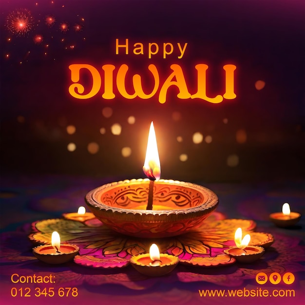 Happy Diwali social media post design