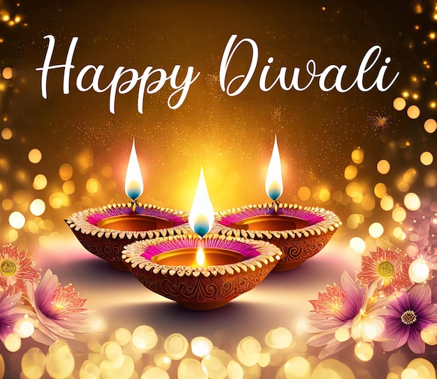 PSD happy diwali a traditional indian festival diwali illuminating abstarct design generative ai