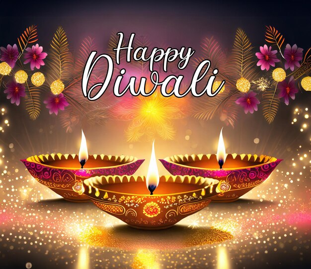 PSD happy diwali a traditional indian festival diwali illuminating abstarct design generative ai