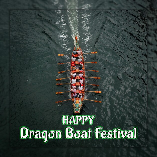 PSD happy dragon boat festival chinese celebration dragon boat zongzi for social media design