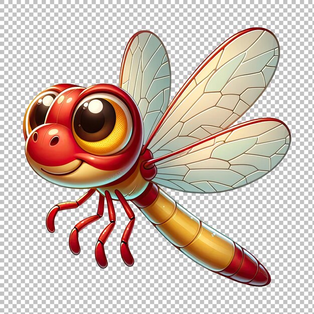 PSD happy dragonfly cartoon clip