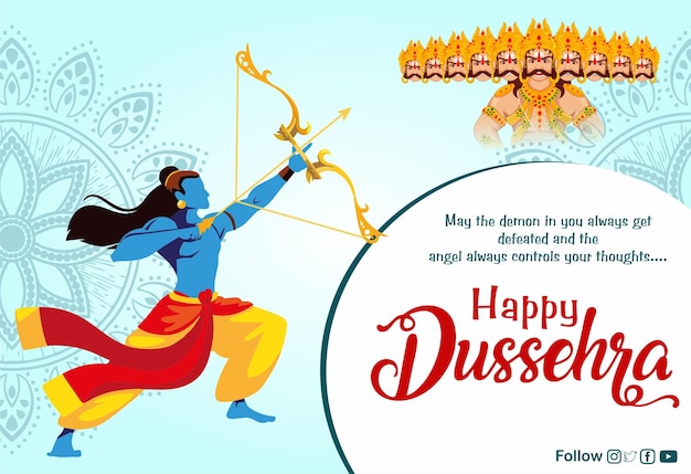 PSD happy dussehra ポストのデザイン