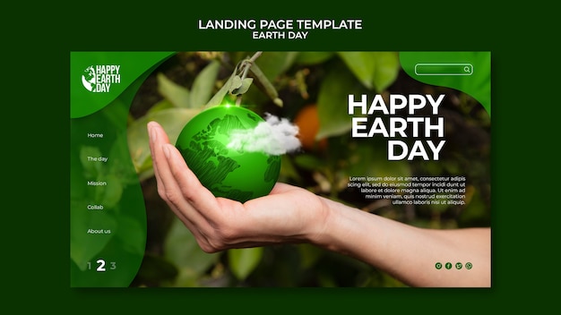 PSD happy earth day-bestemmingspagina