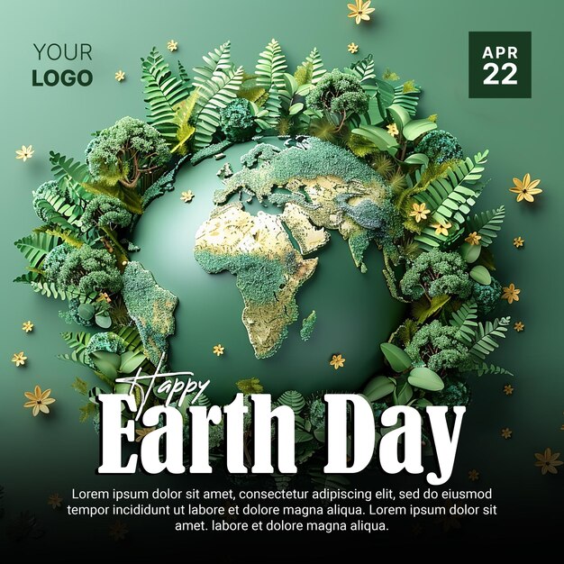 PSD happy earth day social media post