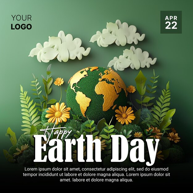 PSD happy earth day social media post