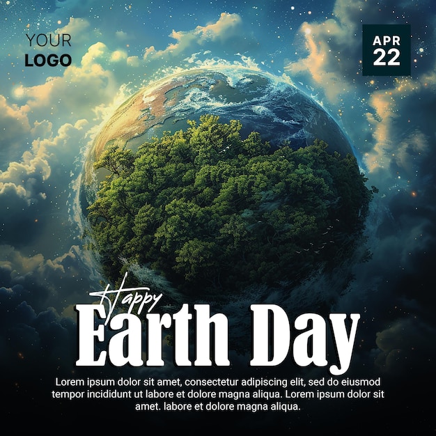 PSD happy earth day social media post