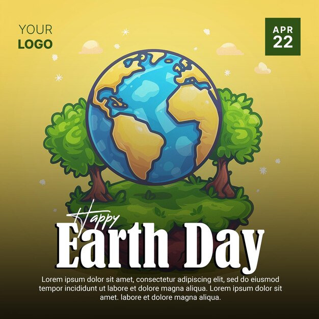 PSD happy earth day social media post