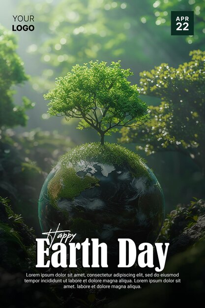 PSD happy earth day social media post