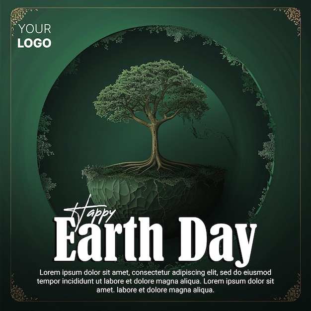 PSD happy earth day social media post