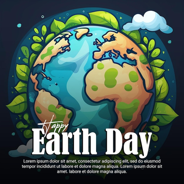 PSD happy earth day social media post