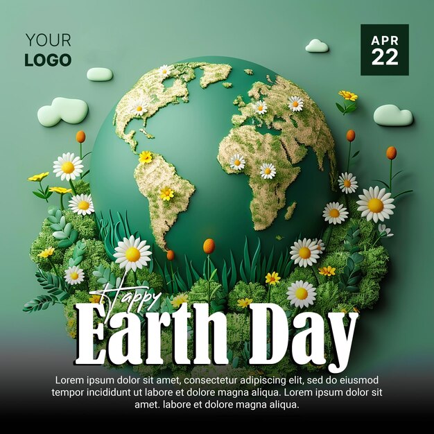 PSD happy earth day social media post