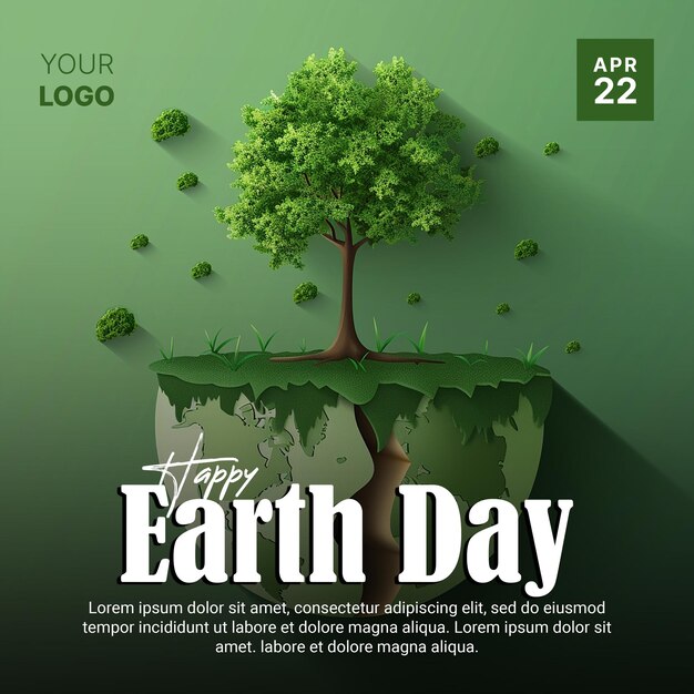 PSD happy earth day social media post