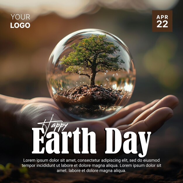 PSD happy earth day social media post