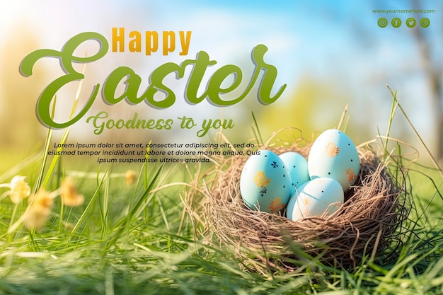 PSD happy easter background