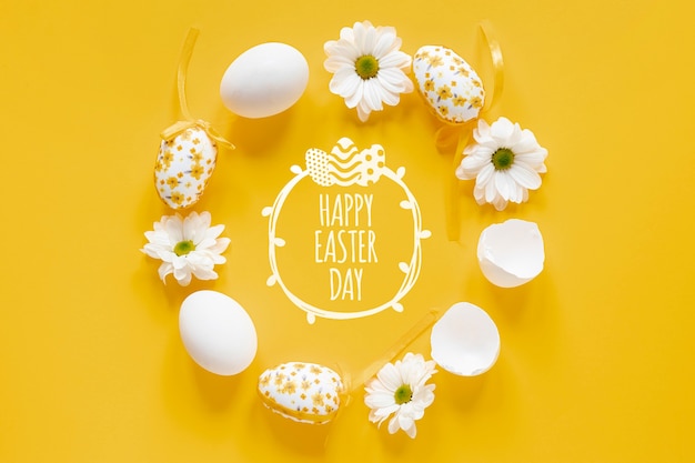 PSD concetto di pasqua felice mock-up