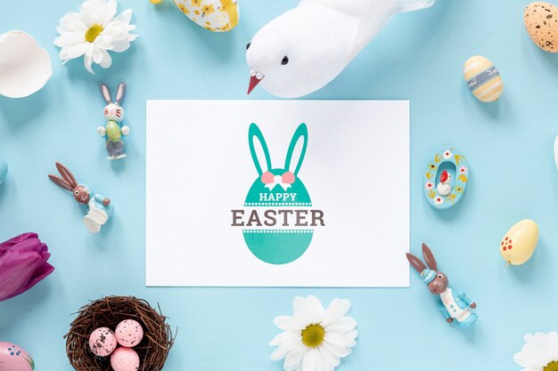 Concetto di Pasqua felice mock-up