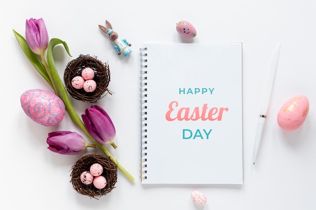 PSD concetto di pasqua felice mock-up