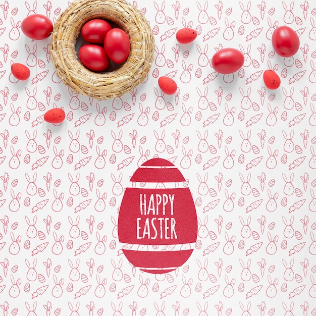 Concetto di pasqua felice mock-up