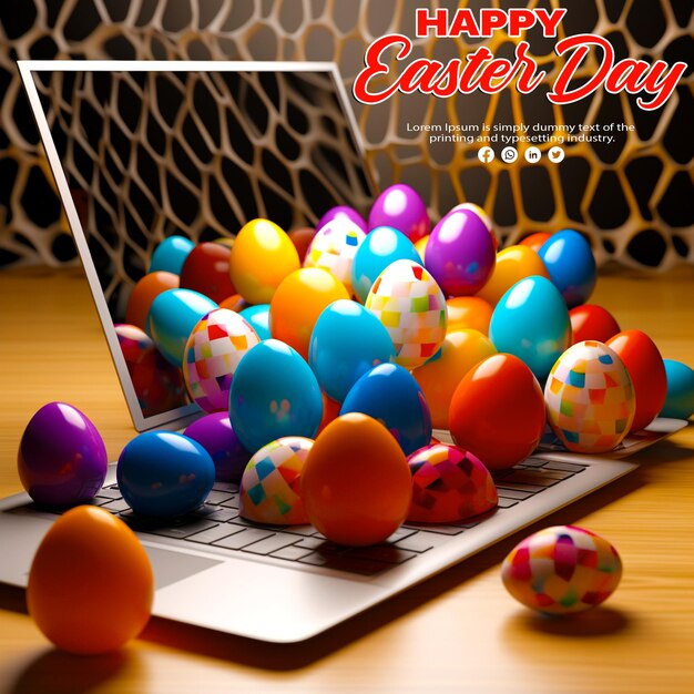 Premium PSD Happy easter day background