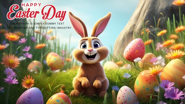 PSD happy easter day background