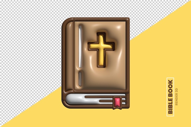 Happy Easter Day Banner With 3D Render Icon Bible Book