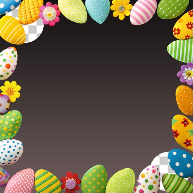 PSD happy easter day frame background