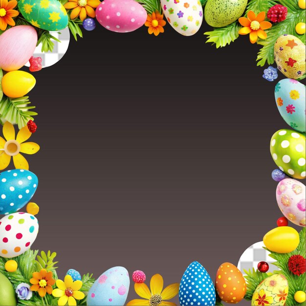 PSD frame di happy easter day sullo sfondo