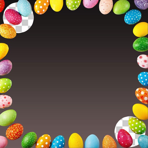 PSD frame di happy easter day sullo sfondo