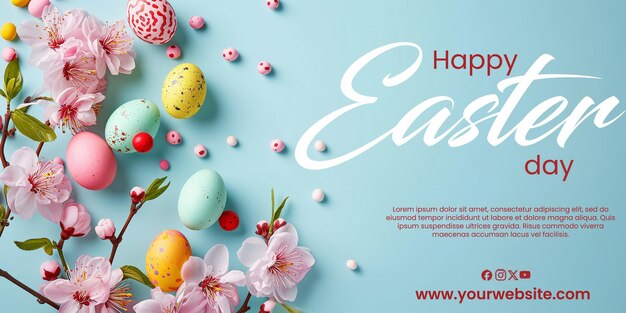 PSD happy easter day poster panner psd