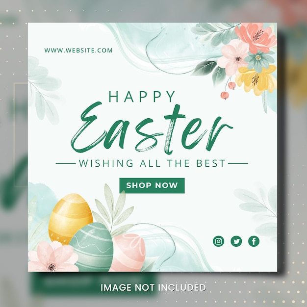 PSD happy easter day poster