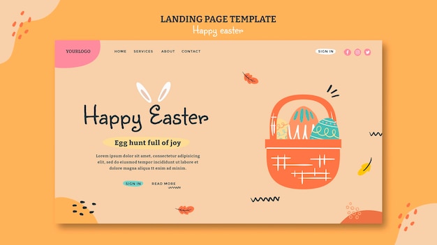 Happy easter day web template