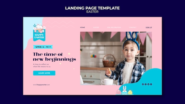 PSD happy easter dynamic landing page