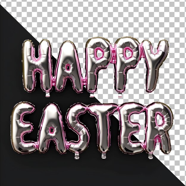 Happy easter greeting card design with transparent png background editable easter text