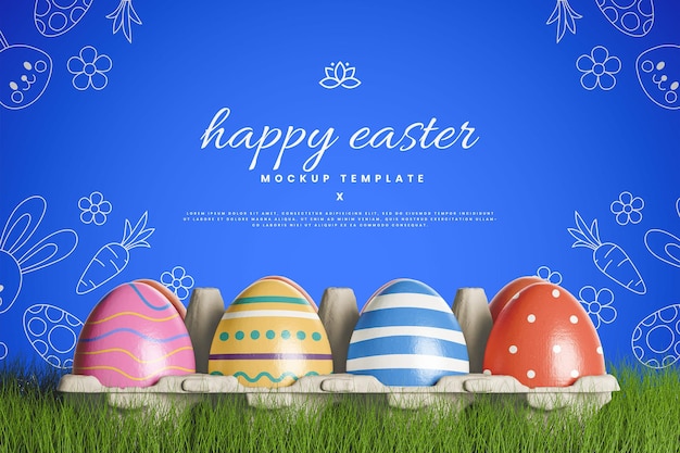 PSD happy easter mockup