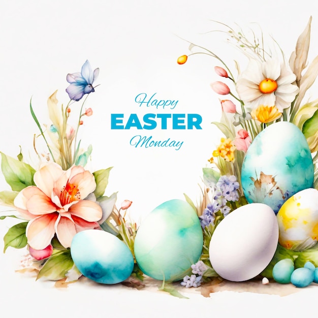 Happy Easter Monday Social Media Celebration Post Template