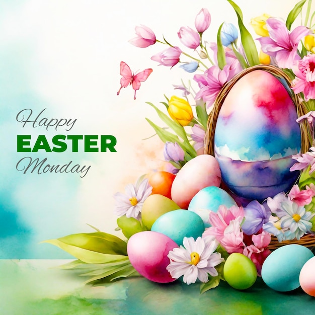 Happy Easter Monday Social Media Celebration Post Template