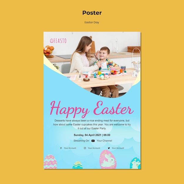 Happy easter poster template