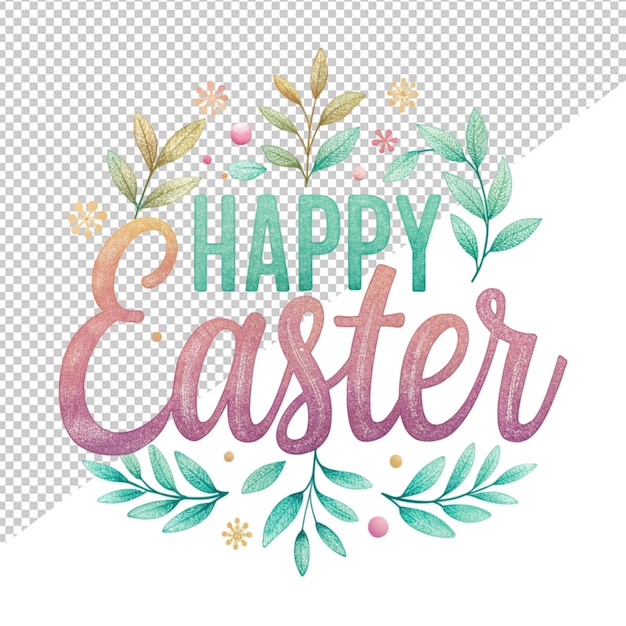 PSD happy easter text on transparent background