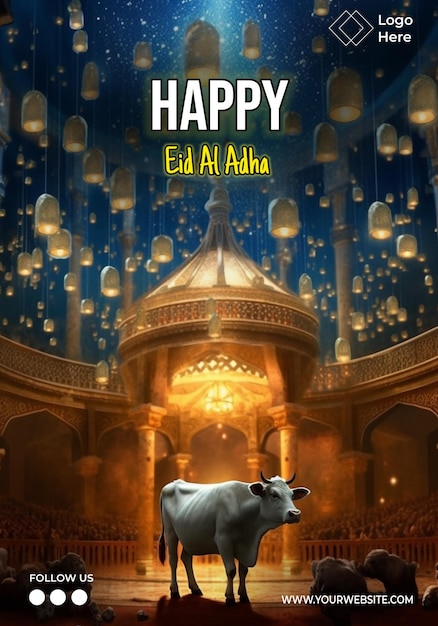 Happy Eid Al Adha Poster Template Editable