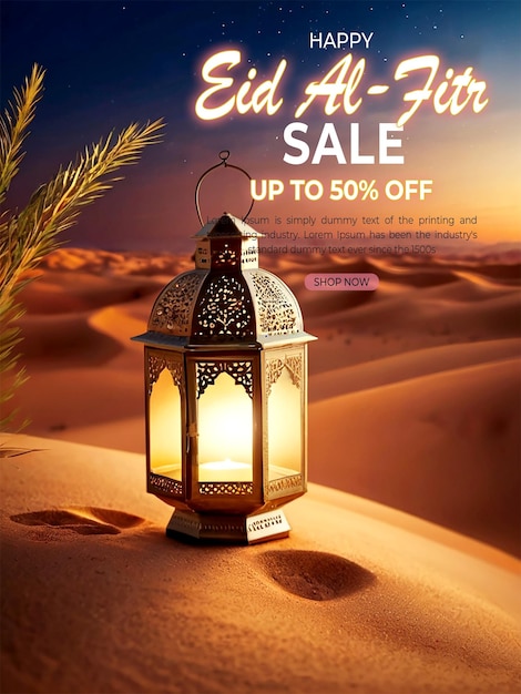 Happy eid al fitr sale social media post template