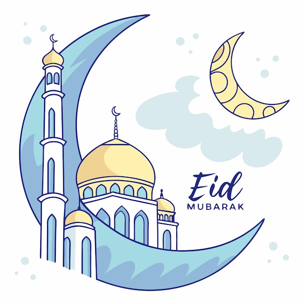 Happy Eid Mubarak Social Media Post And Eid Mubarak Islamic Background Banner Design