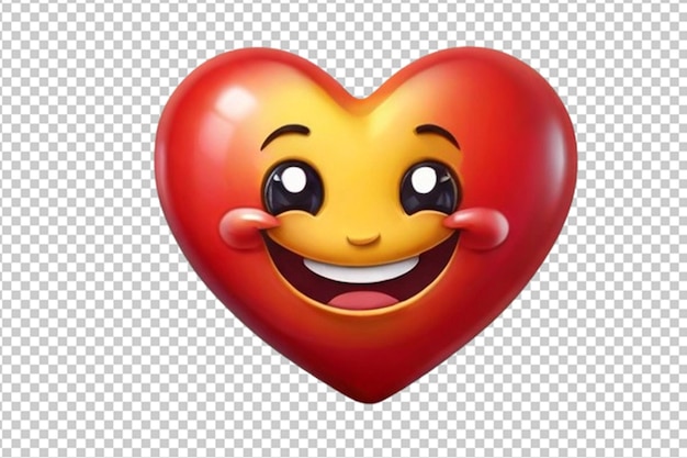 Happy emoji emoticon hugging a big red heart