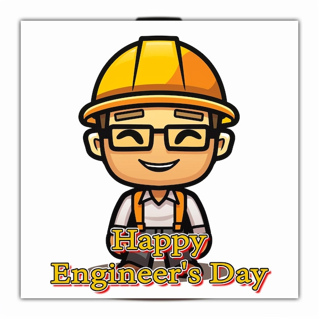 Happy engineers day celebration engineer with worker and tools for social media post