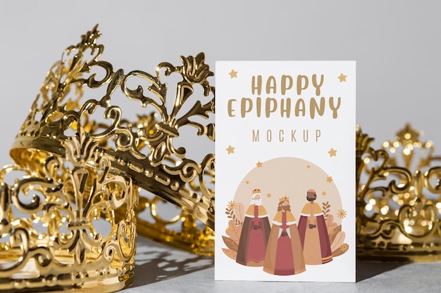 Happy epiphany concept with mock-up