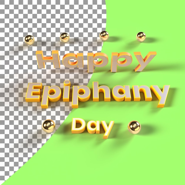 Happy epiphany day 3d rendering background removable text