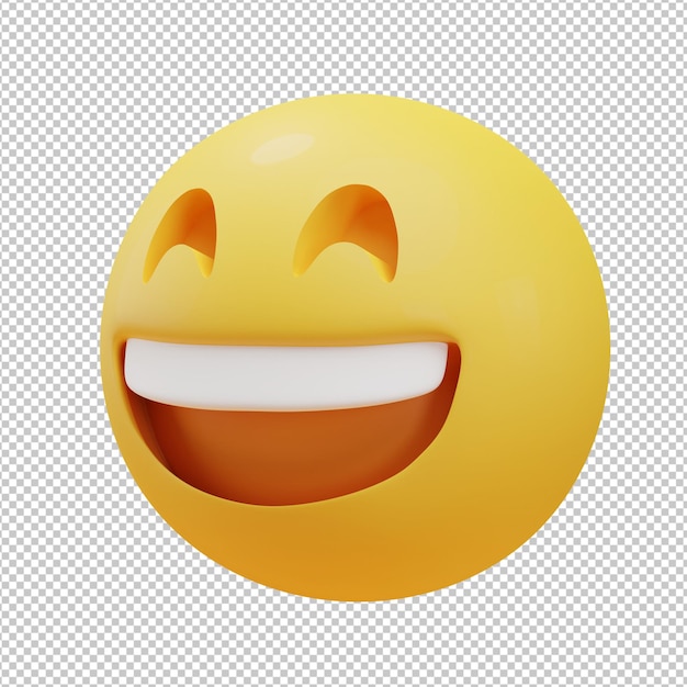 PSD happy face emoji 3d illustration